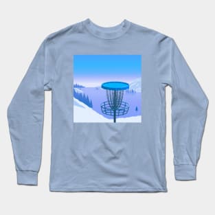 Disc Golf on a Snowy Mountainside Long Sleeve T-Shirt